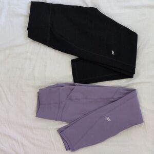 Fabletics Women's Leggings Bundle Of 2 Black And Purple Crop Size Xxs